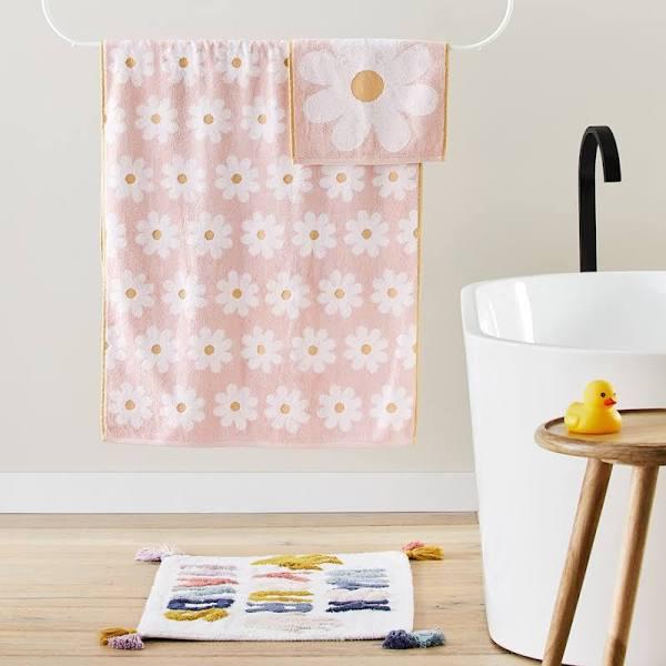 Adairs Kids Daisy Floral Pink Towel Range - Hand Towel