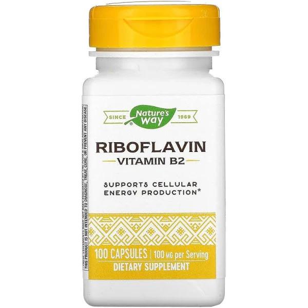 Nature's Way Riboflavin Vitamin B2 100 MG 100 Capsules