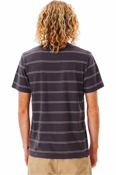 Rip Curl Plain Stripe Short Sleeve T-Shirt Black 2XL Man