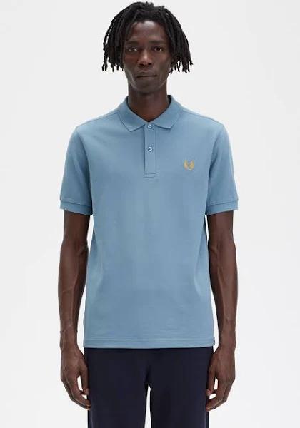 Fred Perry Plain Polo Shirt Ash Blue Size XL