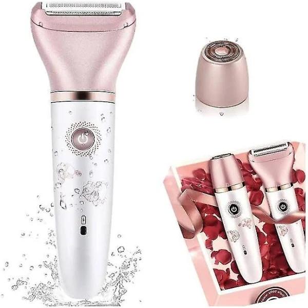 Chronus Electric Lady Shaver, 2 in 1 Rechargeable Painless Women's Razor Dry Hair Removal, Portable Waterproof Electric Razor with USB Recharge(red)