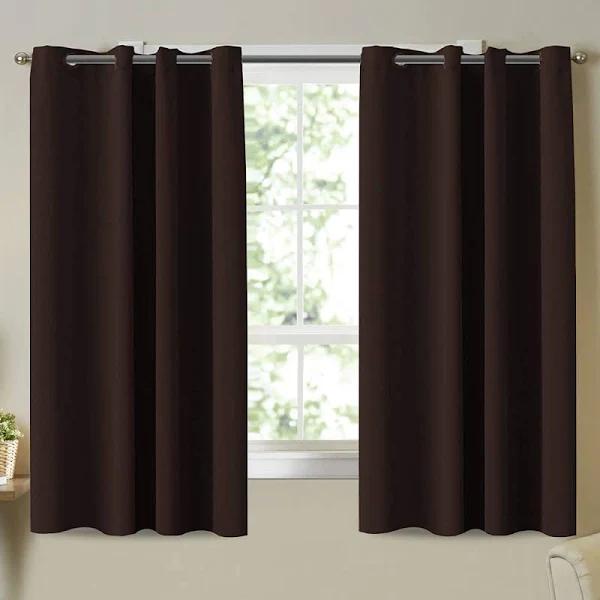 Smarcute Blackout Curtains Thermal Insulated Grommet Window Drapes Eyelet Curtains for Bedroom/Living Room Set of 2 Panels,Each W132cm x D160cm