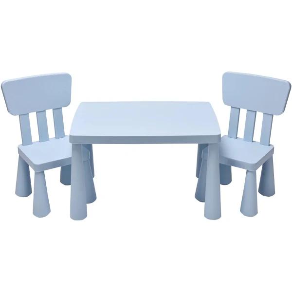 Costway Kids Table and Chairs Set Study Drawing Desk Activity Play Toy kidern Furniture Gift, Blue