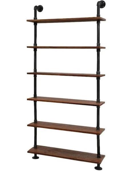 Artiss Rustic Vintage DIY Pipe Shelf Shelves Brackets Wall Display Bookshelf