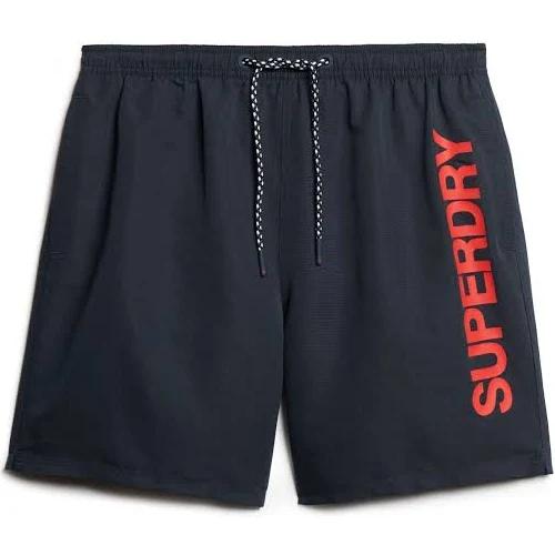 Superdry Sport Graphic 17 Inch Navy Blue Red Swimsuit - L