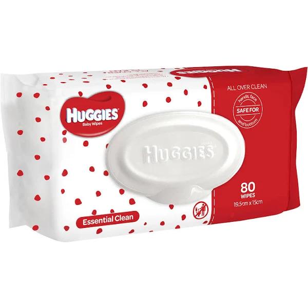 Huggies Essential Clean Baby Wipes 80 Pack