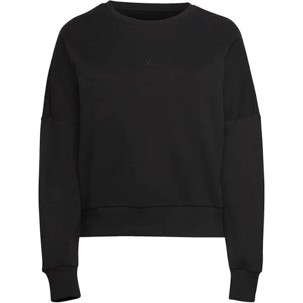 adidas-ALL SZN Fleece Sweatshirt (Plus Size)-Women-Black-3X