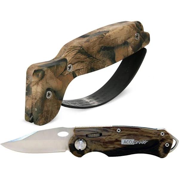 Accusharp Sharpener & Sport Folding Knife Combo - Camouflage 042C