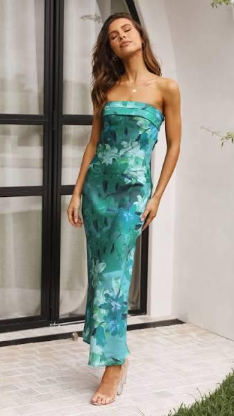 Miya Maxi Dress - Green Print - Buy Women's Dresses - Billy J 14 / Green Print