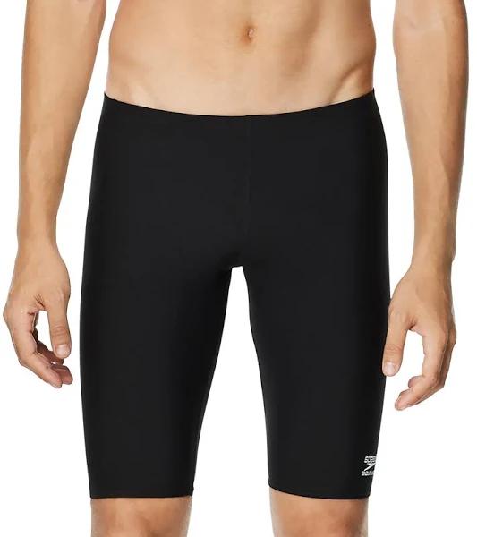 (34, Black) - Speedo Male Jammer Swimsuit - Endurance+ Polyester Solid