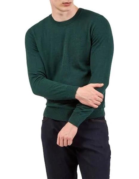 Ben Sherman Signature Merino Crew Knit Dark Green L