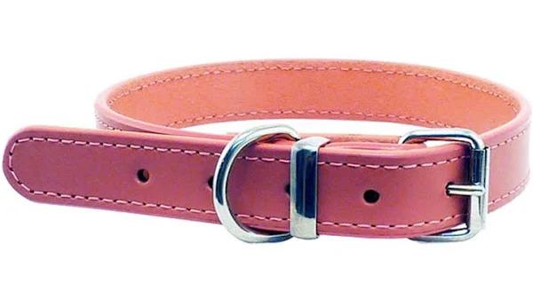 Beaupets Collar Leather Deluxe Sewn 60cm Pink