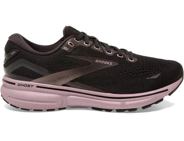 Womens Brooks Ghost 15, Black/Rose Gold / 8