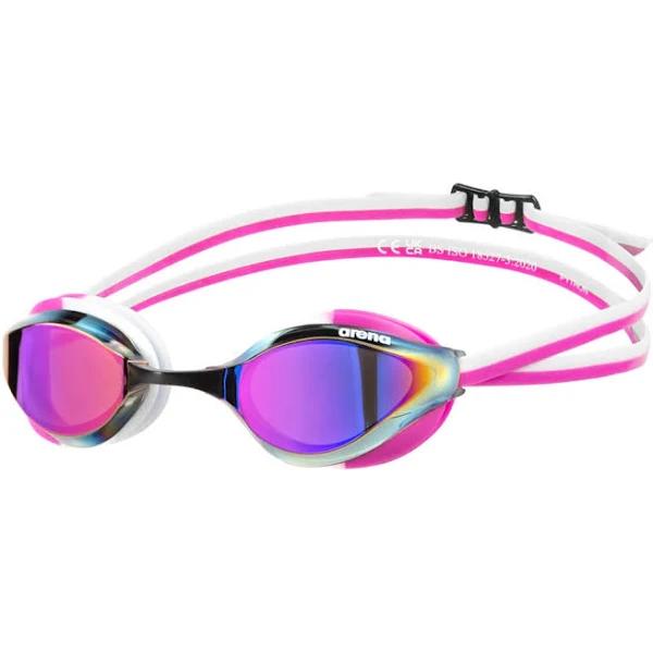 Arena Python Mirrored Goggle - Violet/Fuchsia/White | Plastic/Silicone - Swimoutlet.com