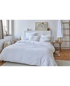 David Jones Olivier Desforges Petit Jour Bed Fitted Sheet in Blanc, Size Queen