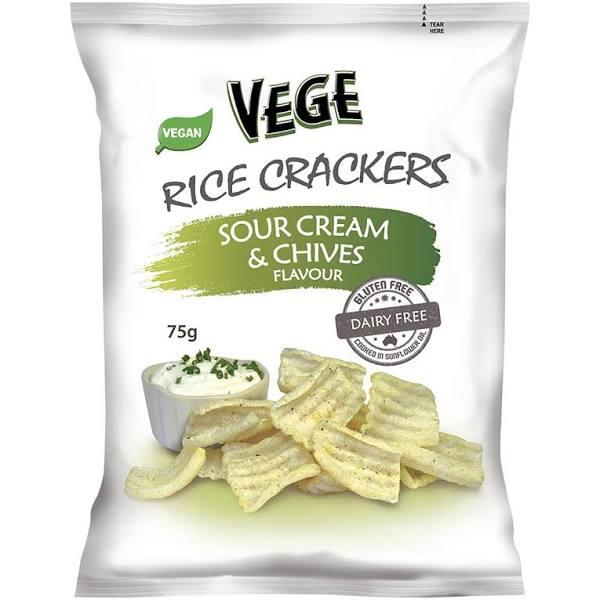 Vege Chips Sour Cream & Chives Rice Crackers (5x75g)