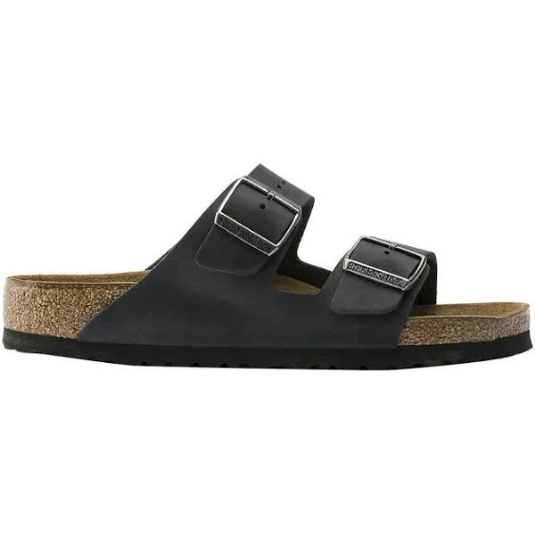 Birkenstock Arizona Oiled Leather Sandals - Narrow - Black, EU 35