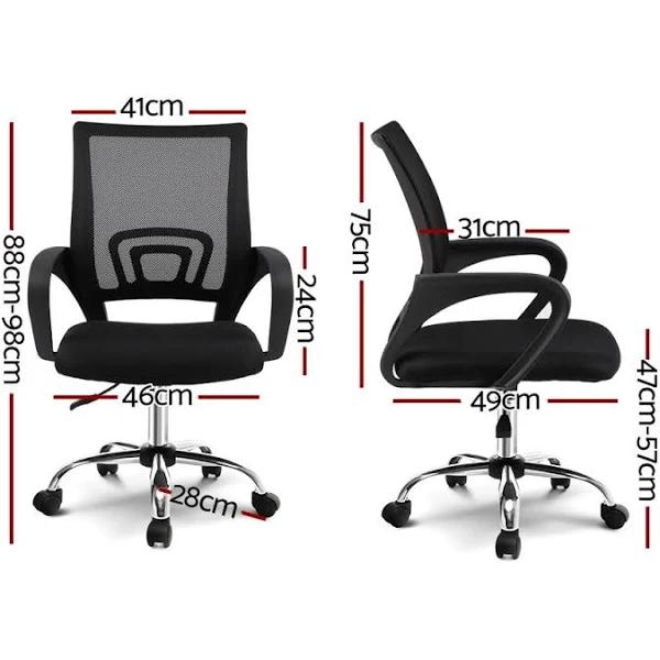 Artiss Office Chair Gaming Chair Computer Mesh Chairs Executive Mid Back - Black