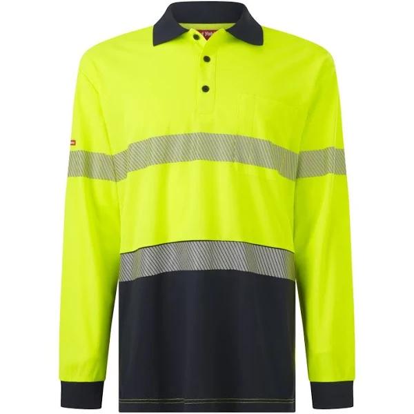 Mens Long Sleeve Hi Vis Taped Polo