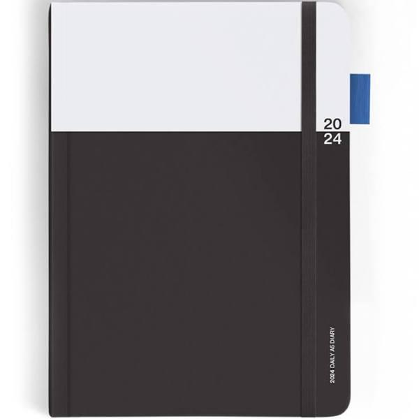 Any Day Now 2024 Freestyler Daily Diary Dot Grid A5 Black and Grey