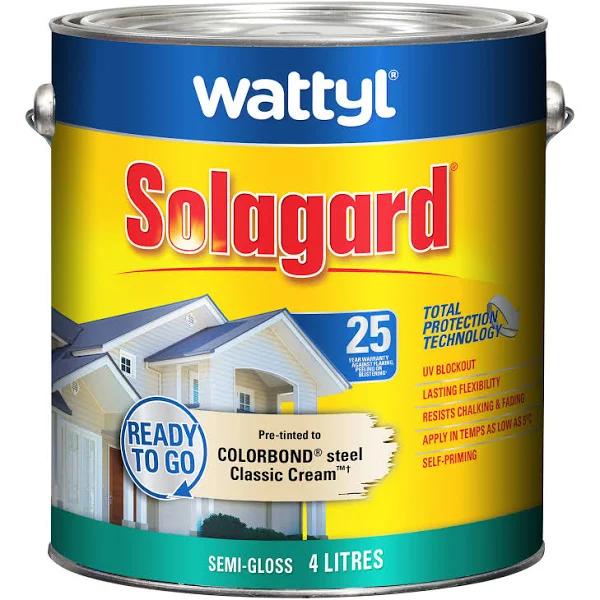 Wattyl Solagard 4L Pre-tinted Classic Cream Semi-Gloss Exterior Paint