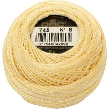 DMC Pearl Cotton Ball Size 8 87yd Light Pale Yellow