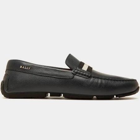 Bally Pilot Drivers in Leather and Fabric - Navy - 39 / Standard