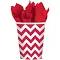 Chevron Paper Cups 8 Pack - Apple Red