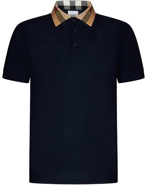 Burberry Check Collar Cotton Polo Shirt