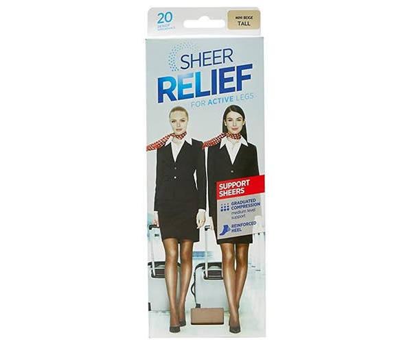 Sheer Relief 32800 Pantyhose Beige Tall