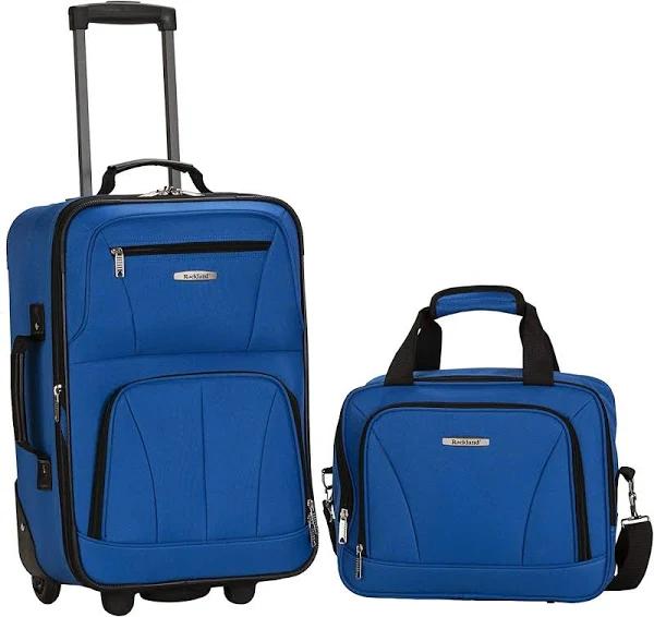 Rockland Rio 2 Piece Carry On Luggage Set - Blue - Luggage Sets