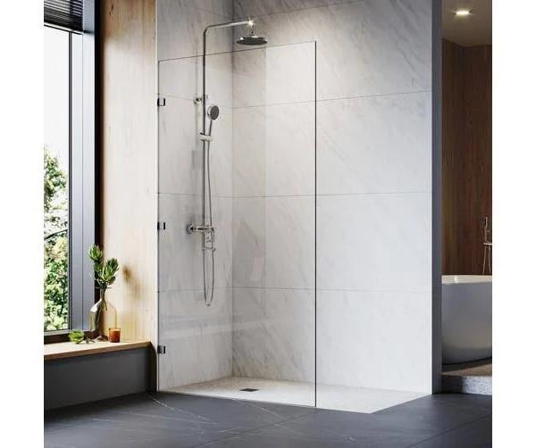 Elegant Walk-in Shower Screen Frameless Fixed Panel 10mm Toughened Glass 1000x2000mm - AfterPay & zipPay Available