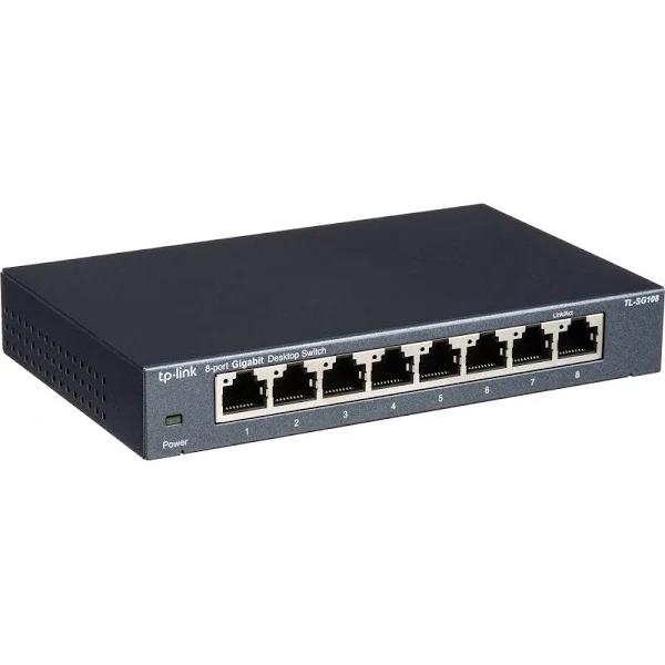 TP-Link TL-SG108R 8-Port 10/100/1000 MB/s Desktop Switch Refurbished, Connector Ethernet/RJ 45, 10/100/1000Mbps, Unmanaged, QoS, 110