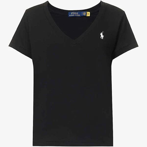 Polo Ralph Lauren Cotton Jersey V-Neck Tee Polo Black XS