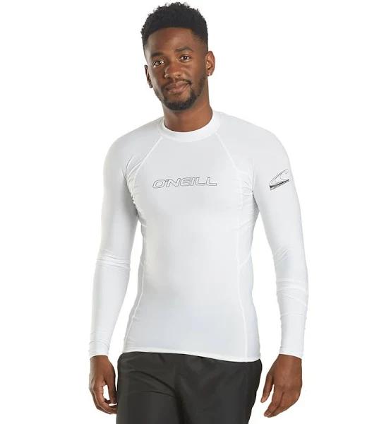 O'Neill Men's Basic Skins UPF 50+ Long Sleeve Rash Guard White 2XL