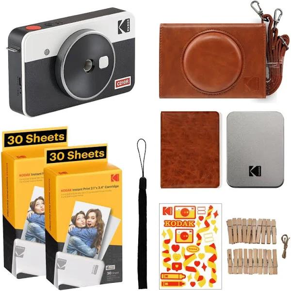 Kodak Instant Camera Mini Shot 2 Retro Cartridge + Accessories Bundle - White