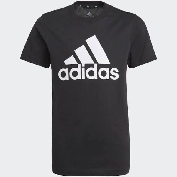 adidas-Essentials Tee-Kids-Black / White-11-12