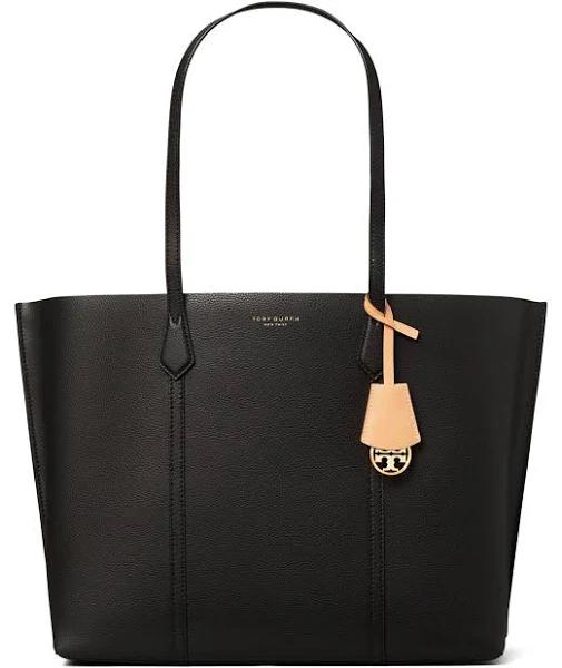 Tory Burch Perry Triple Compartment Leather Tote Black