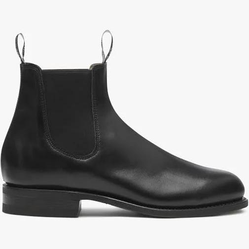 R.M. Williams Black Suede Comfort Craftsman Chelsea Boots