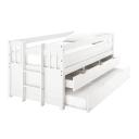 Kiki Solid Pine Bed with Junior Mattress - White