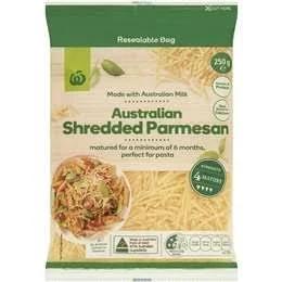 Woolworths Shredded Parmesan Cheese 250g