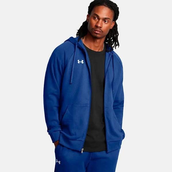 Under Armour Blue UA Rival Fleece FZ Hoodie Mens