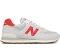 New Balance 574 White Red Grey Gum