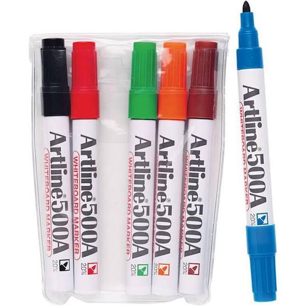 Artline 500A Whiteboard Marker 2mm Bullet Assorted Wallet 6