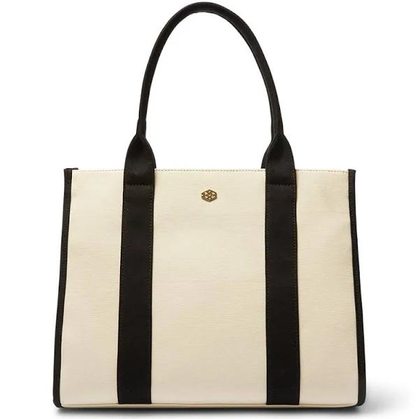 Ravella Tyra Tote Bag in Beige Canvas Beige One Size