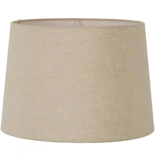 Emac & Lawton Large Drum Lamp Shade - Natural Linen - Linen Lamp Shade with E27 Fixture