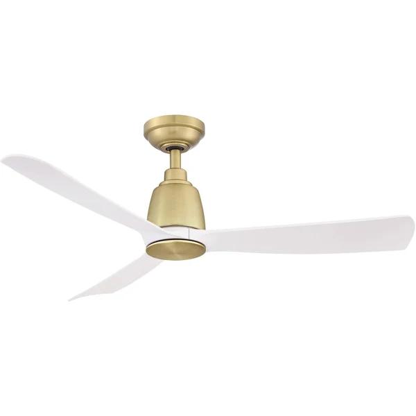 ThreeSixty Kute 44" Indoor/Outdoor DC Ceiling Fan Satin Brass & White