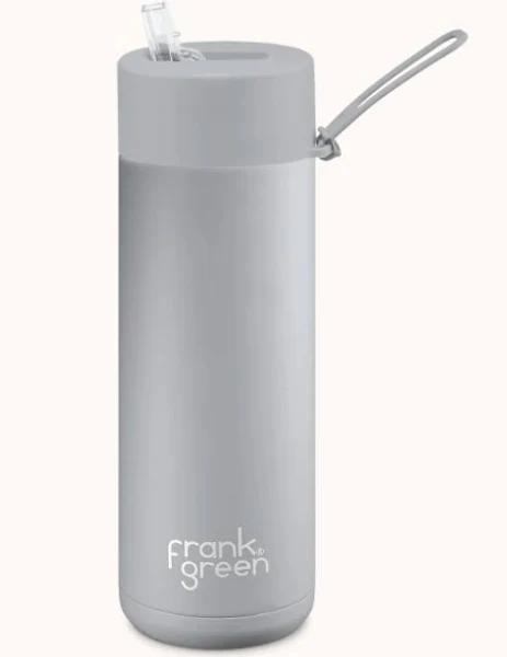 Frank Green Ceramic Reusable Bottle with Straw Lid 20oz / 595ml, 20oz / Harbor Mist