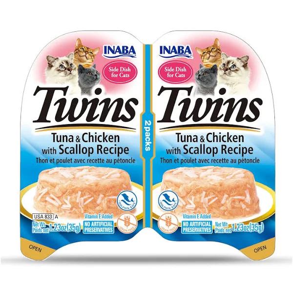 Inaba Twins Tuna & Chicken with Scallop Recipe Cat Treats