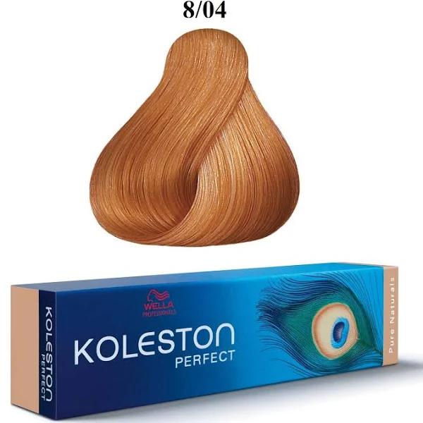 Wella Professionals Koleston Perfect, Permanent Hair Dye, 8/04 Light Blonde Copper Natural, 60 ml